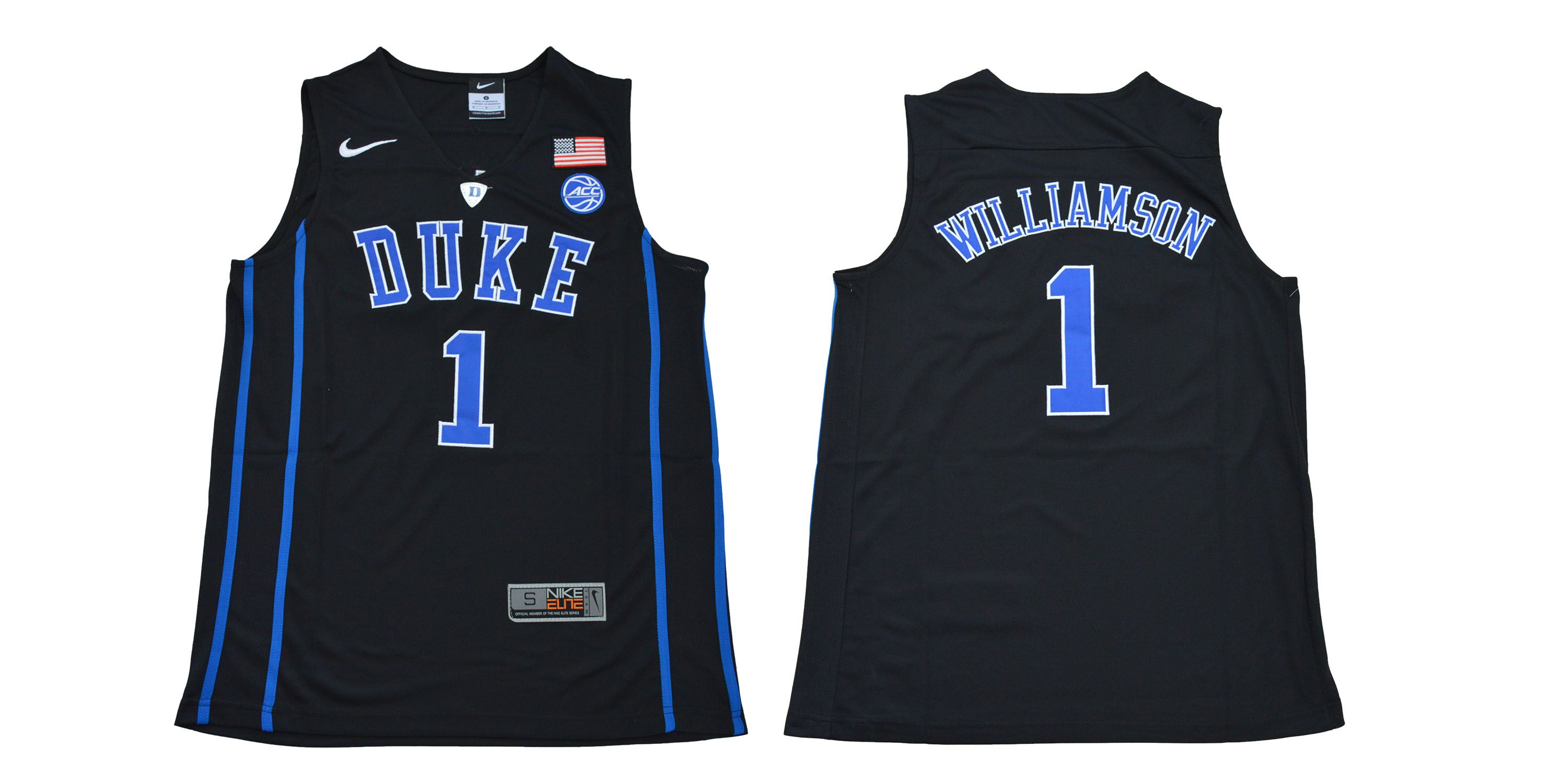 Men Duke Blue Devils #1 Williamson Black NBA NCAA Jerseys